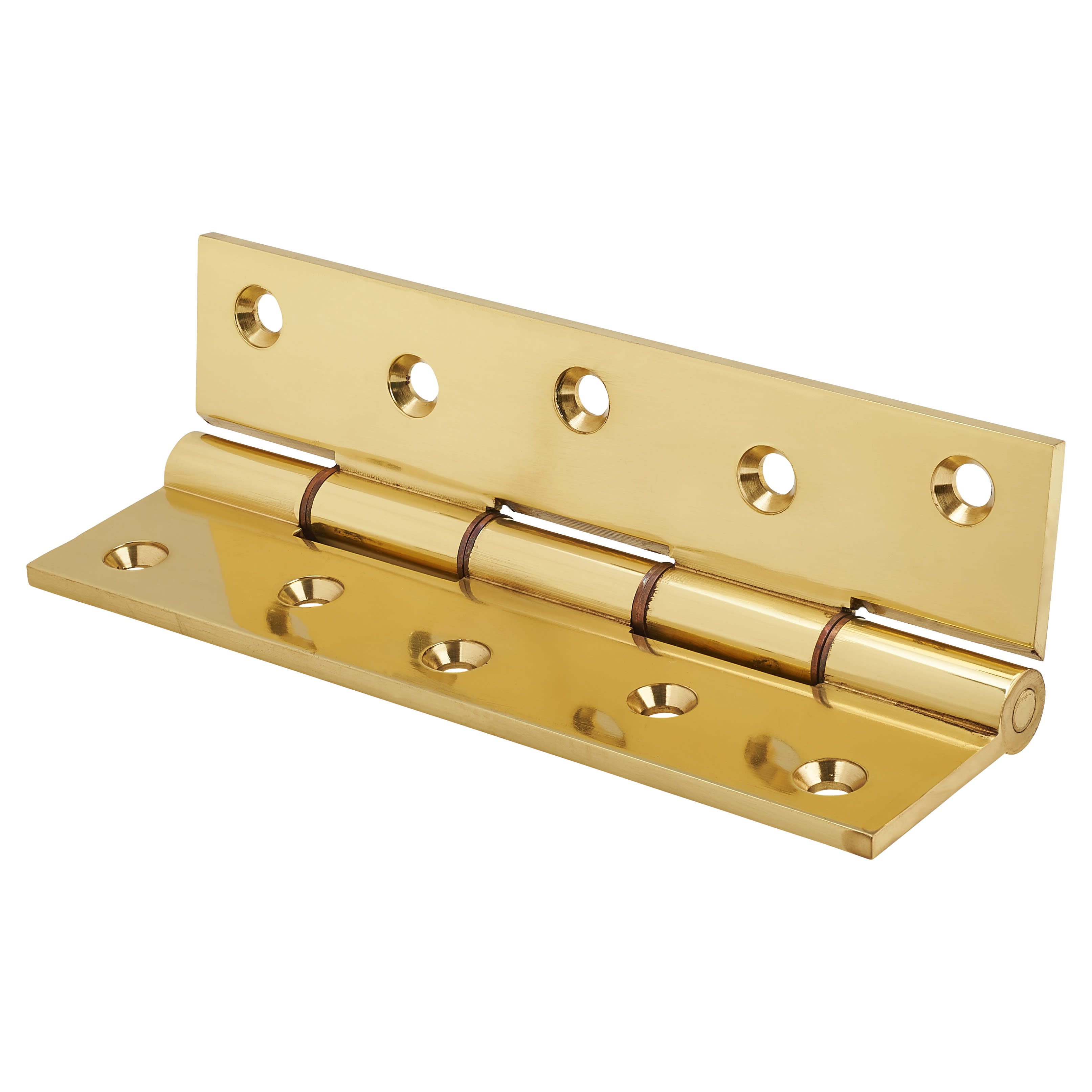 Double Phosphor Bronze Washered Butt Door Hinge - 150 x 75 x 4mm - Polished Brass - Pair - view 3