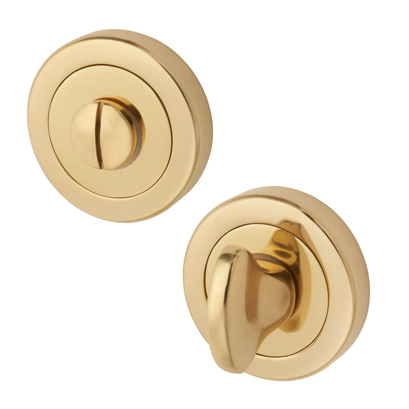 Bathroom Turn & Release - 48mm Diameter - Polished Brass - view 2