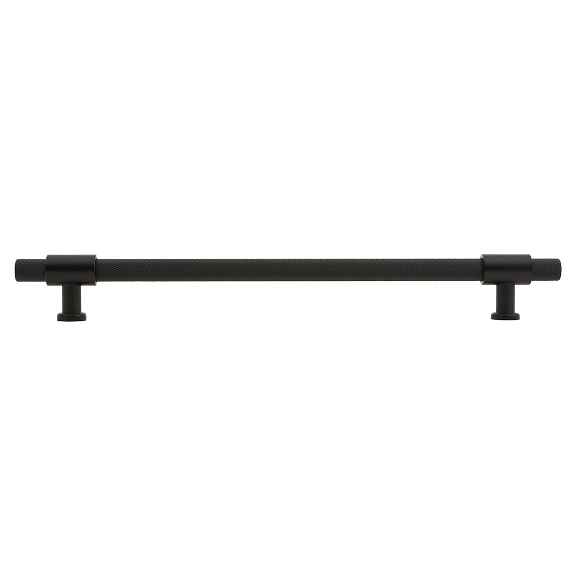 Falmouth 12mm Knurled T-Bar Cabinet Pull Handle - 224mm Centres - Matt Black - view 2