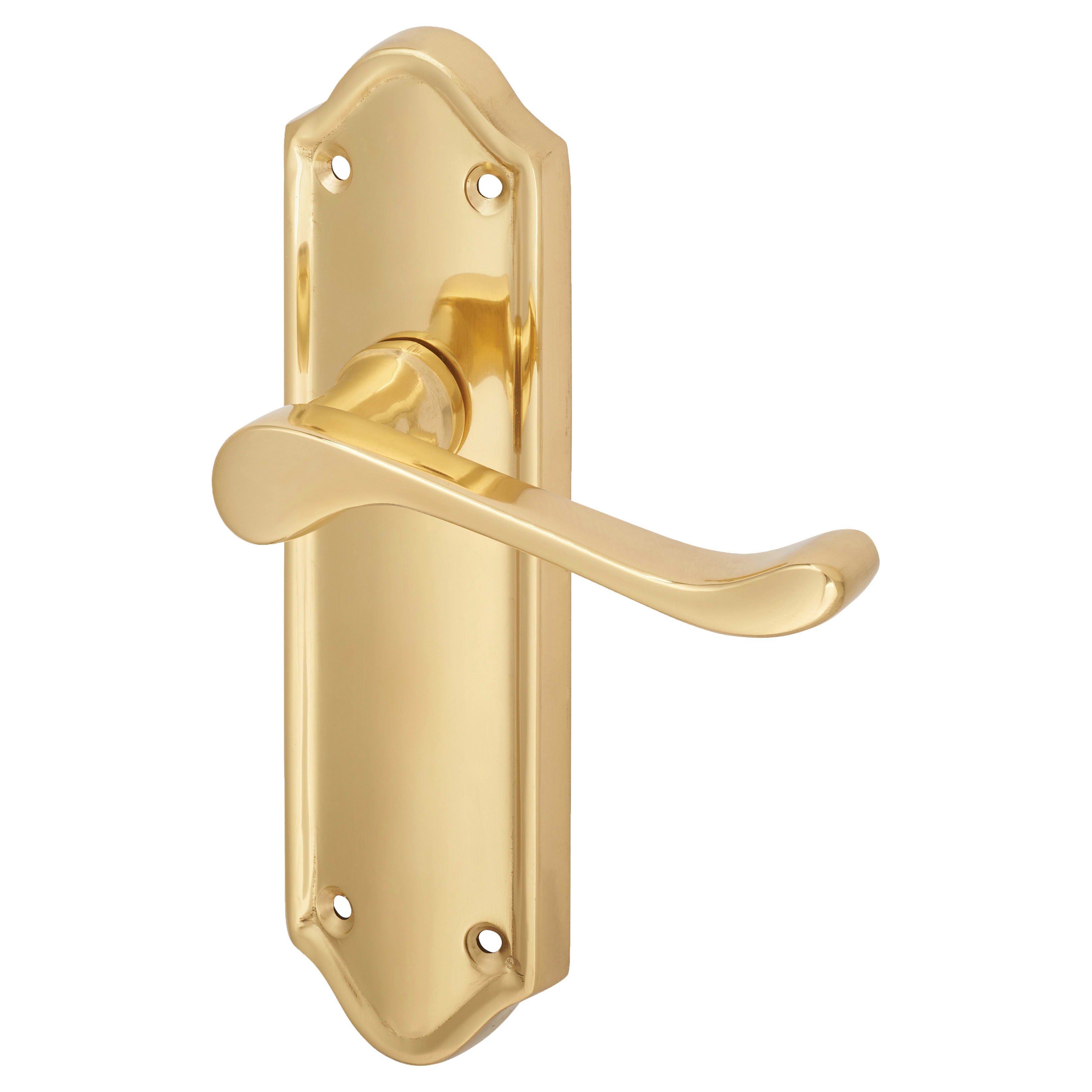 Polished Brass Scroll Latch Door Handles - Ashmead Range - 168 x 46mm - view 2