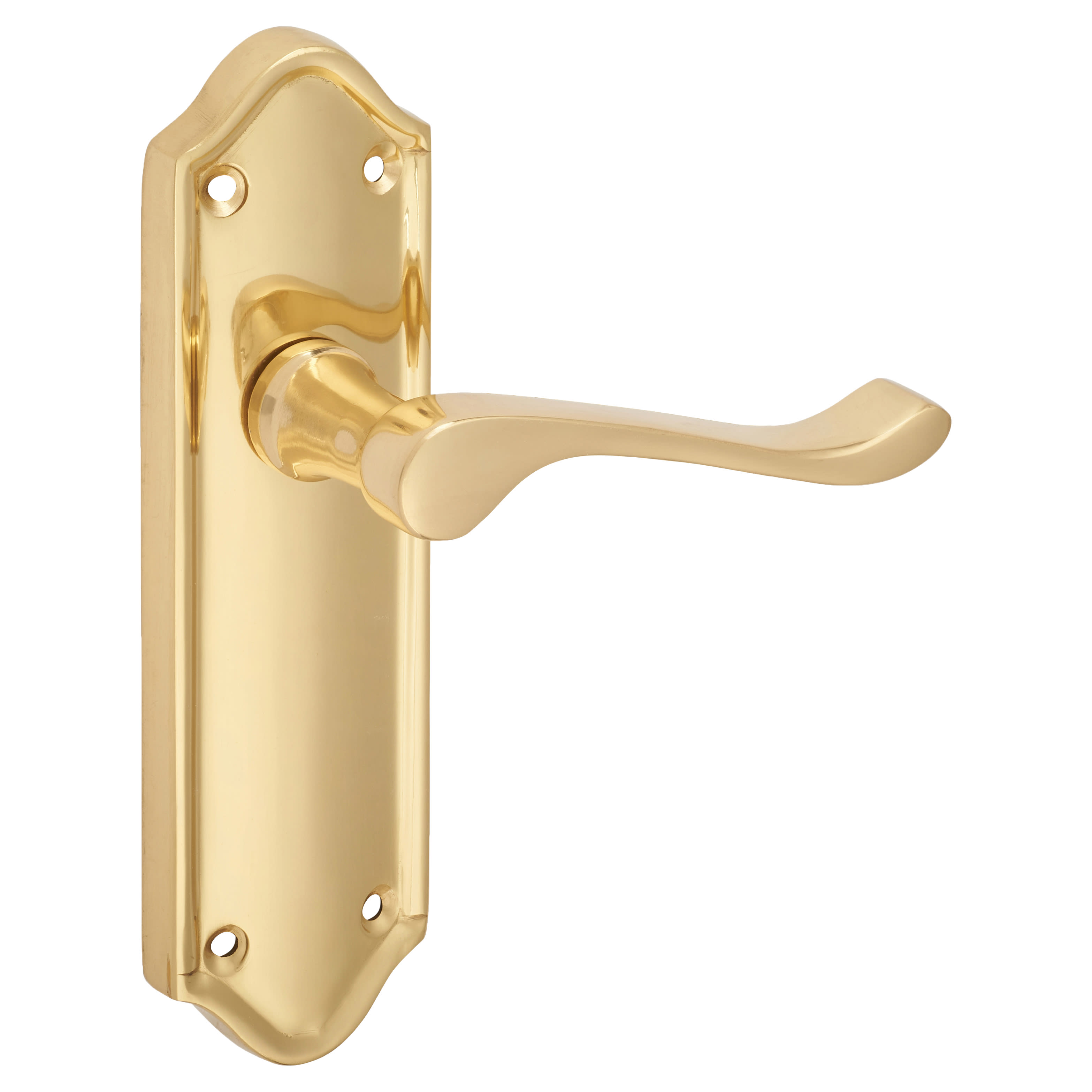 Polished Brass Scroll Latch Door Handles - Ashmead Range - 168 x 46mm - view 4