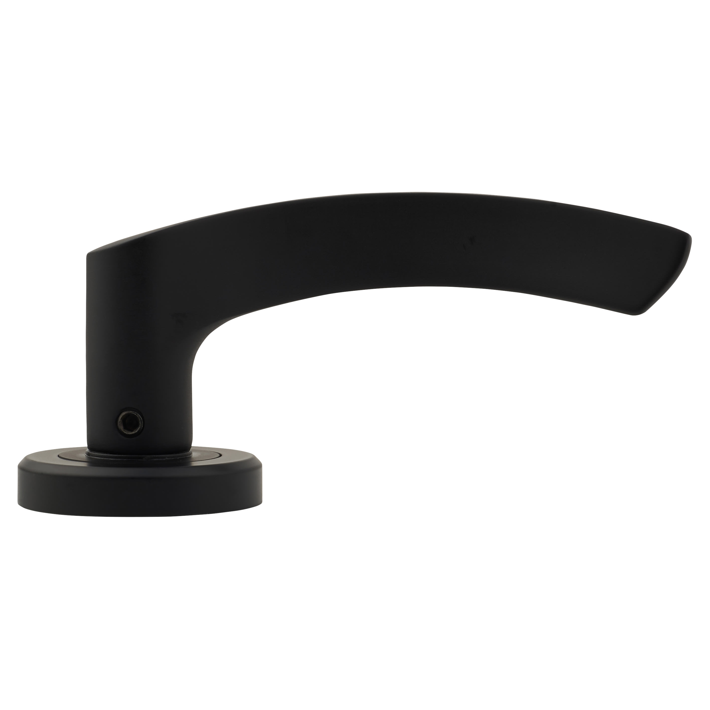 Brass Matt Black Door Handles on Round Rose - Olivier Range - view 3