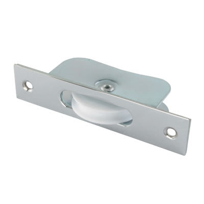 Square Axle Sash Window Pulley - 44mm Curved Nylon Wheel - Polished Chrome - view 2