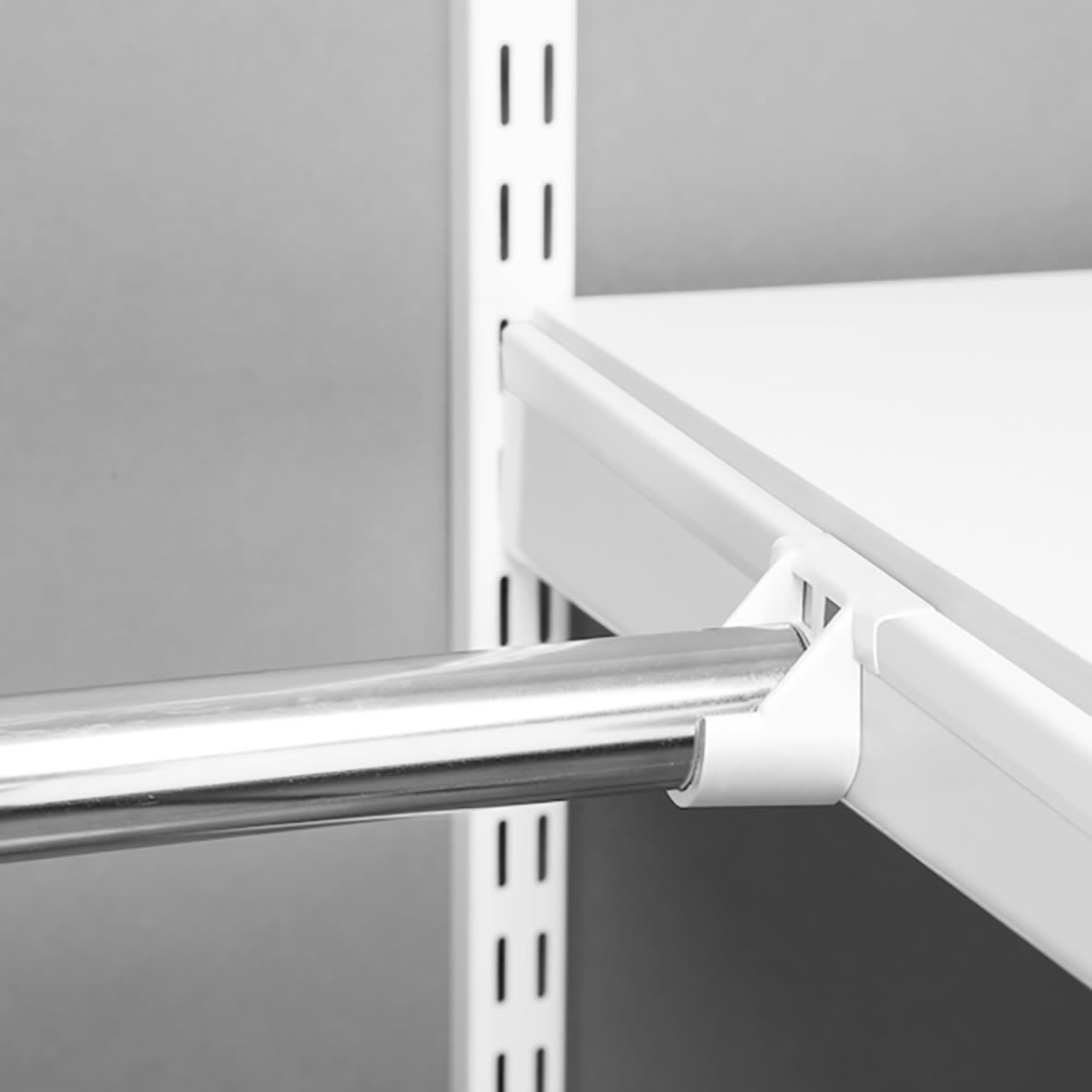 Top Track System - Click In Bracket Cover & Hanging Rail Holder - 420mm Length - Left - White - view 2