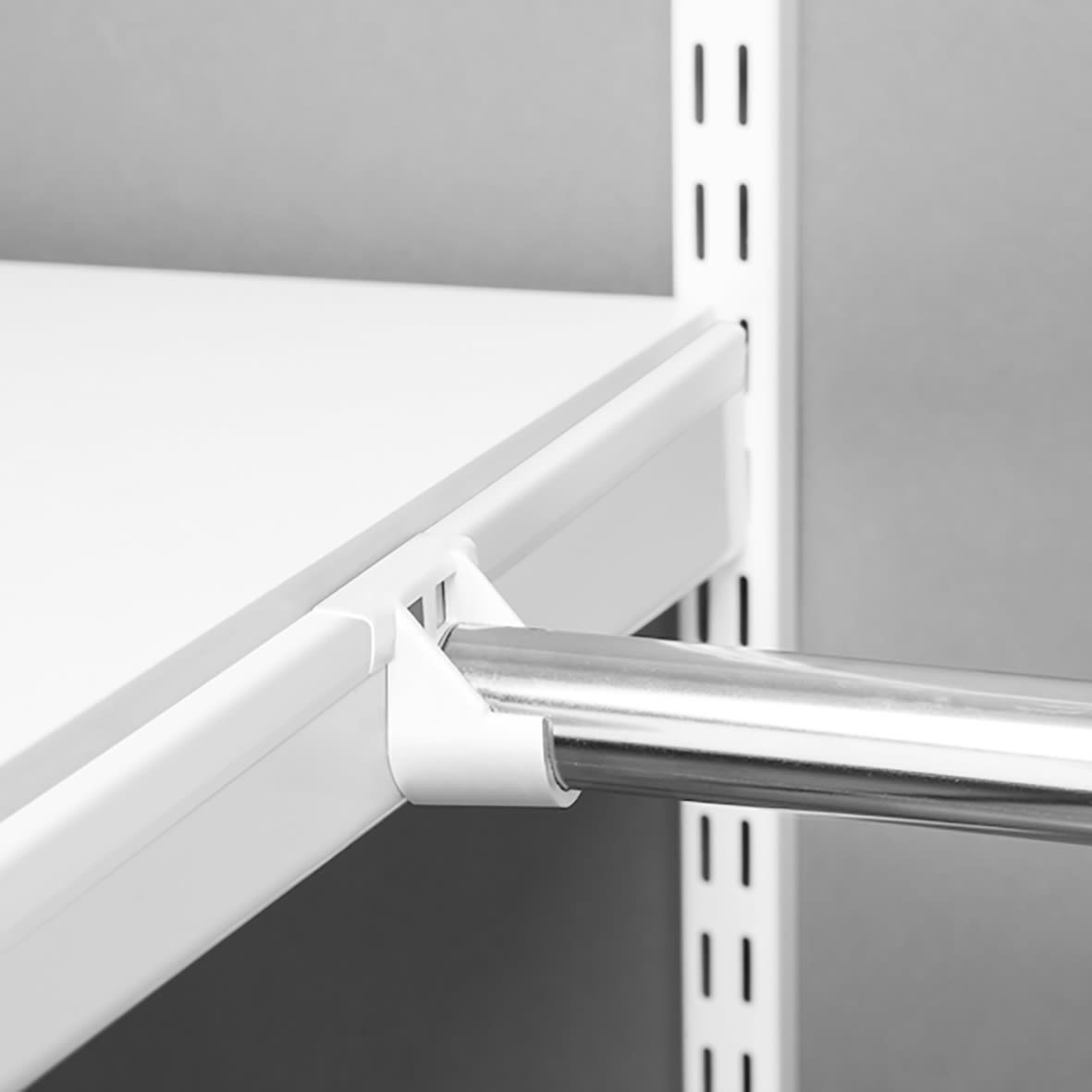 Top Track System - Click In Bracket Cover & Hanging Rail Holder - 420mm Length - Right - White - view 2