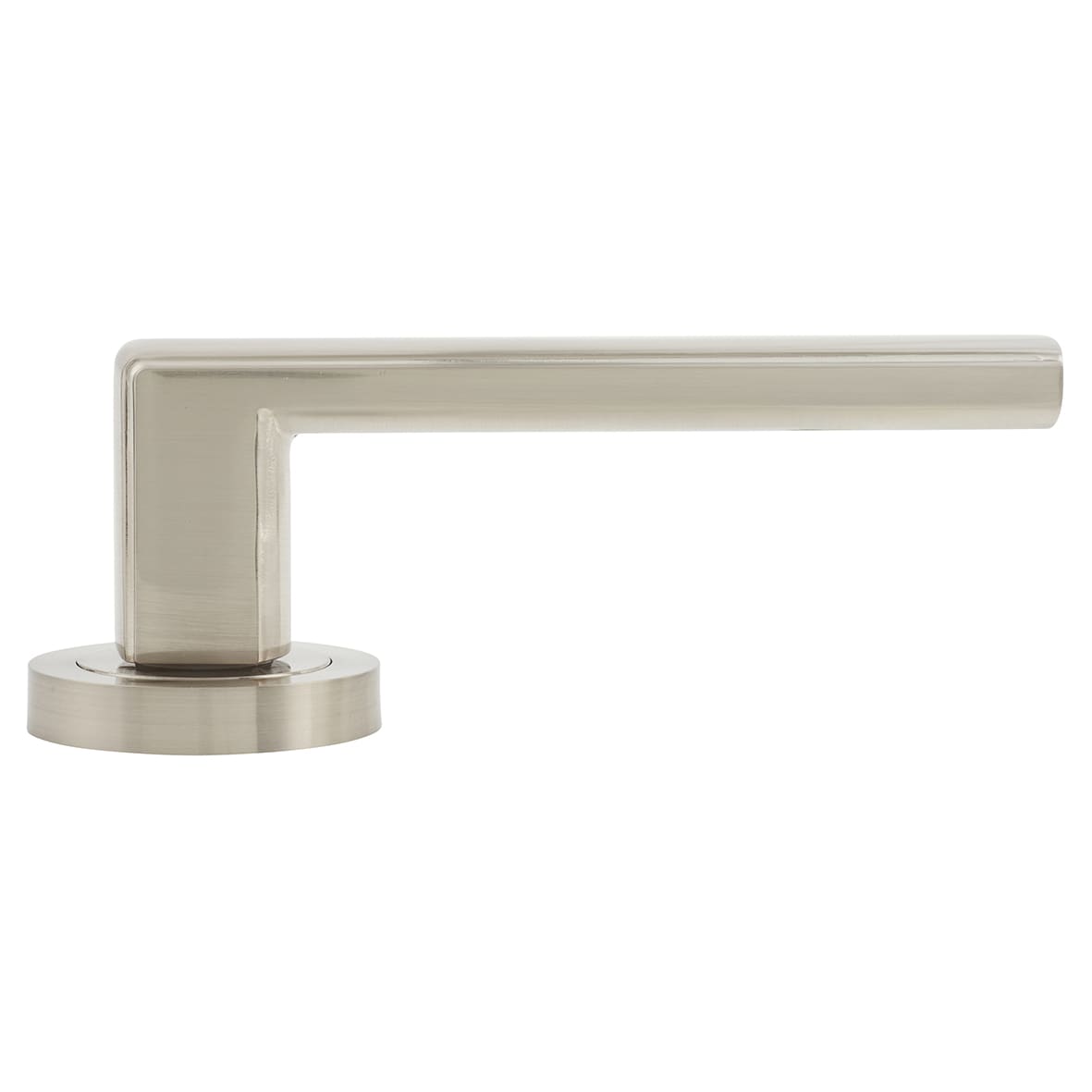 Satin Nickel Door Handles on Round Rose - Zara Range - view 3