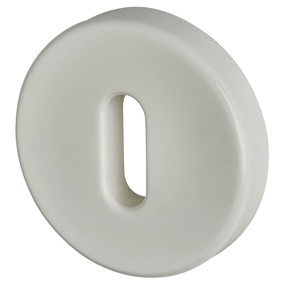 Nylon Escutcheon - 52mm Diameter - Keyhole - Diamond White - Pair - view 2