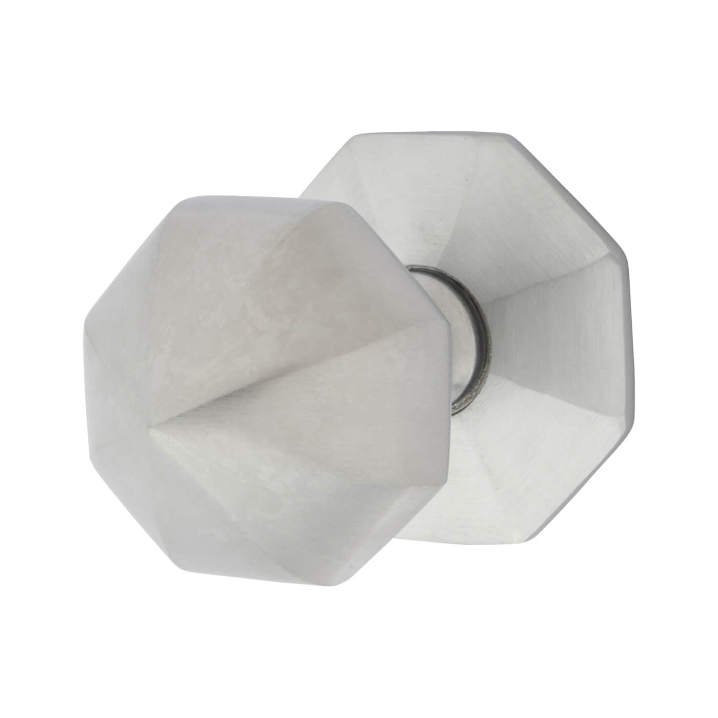 Marcus Satin Chrome Octagonal Centre Door Knob - 66mm Rose Diameter - view 2