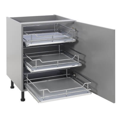 25kg Single Tray Soft Close Pull Out Organiser - Cabinet Width 400mm - view 2