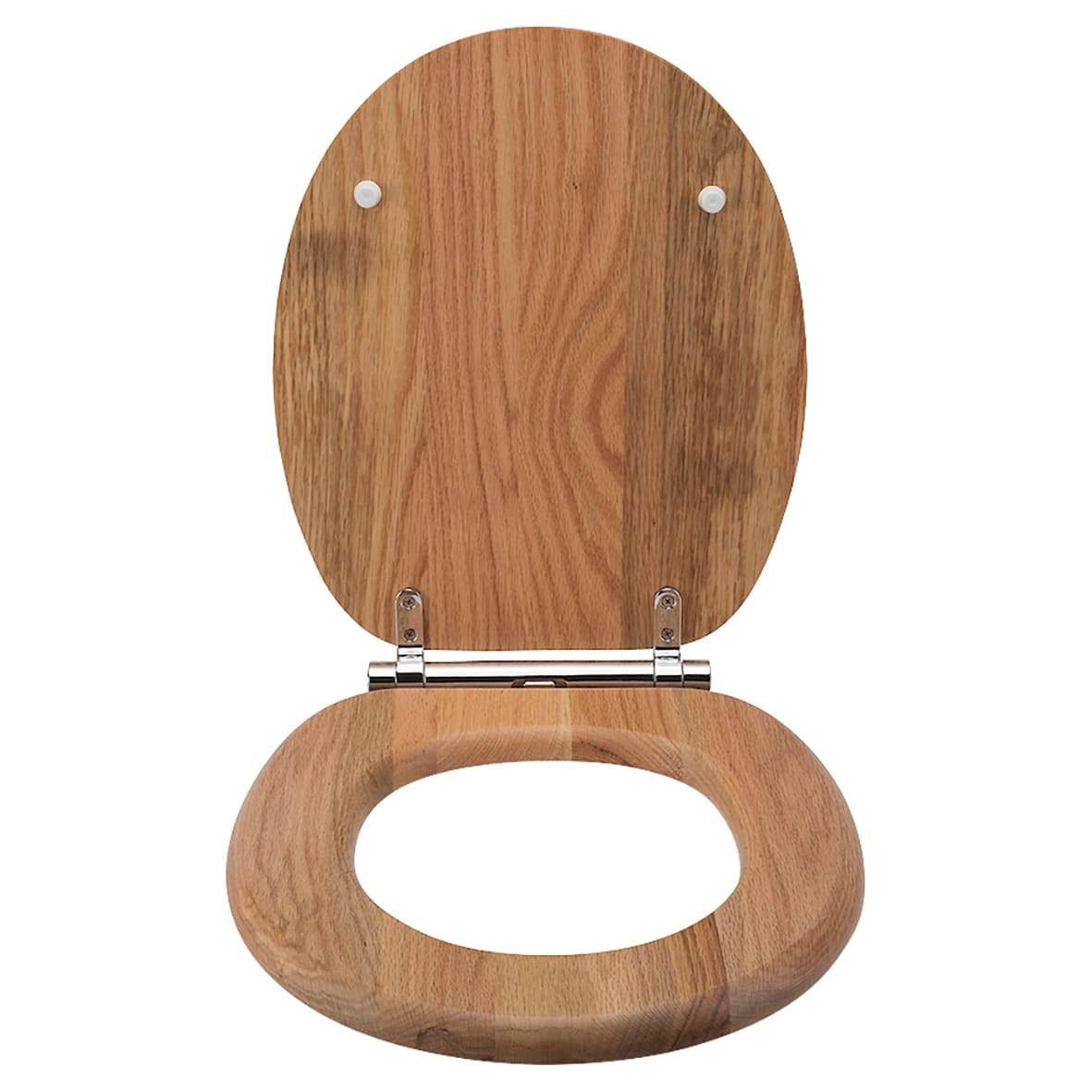 Rutland Flexi-Fix Soft Close Wooden Toilet Seat - Natural Wood - view 2
