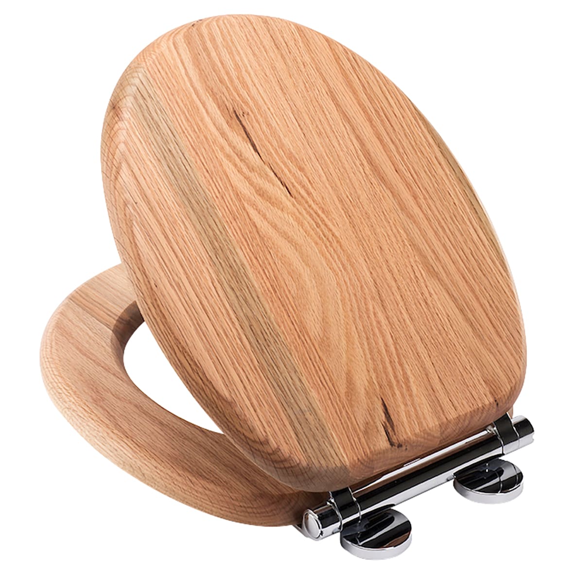 Rutland Flexi-Fix Soft Close Wooden Toilet Seat - Natural Wood - view 3