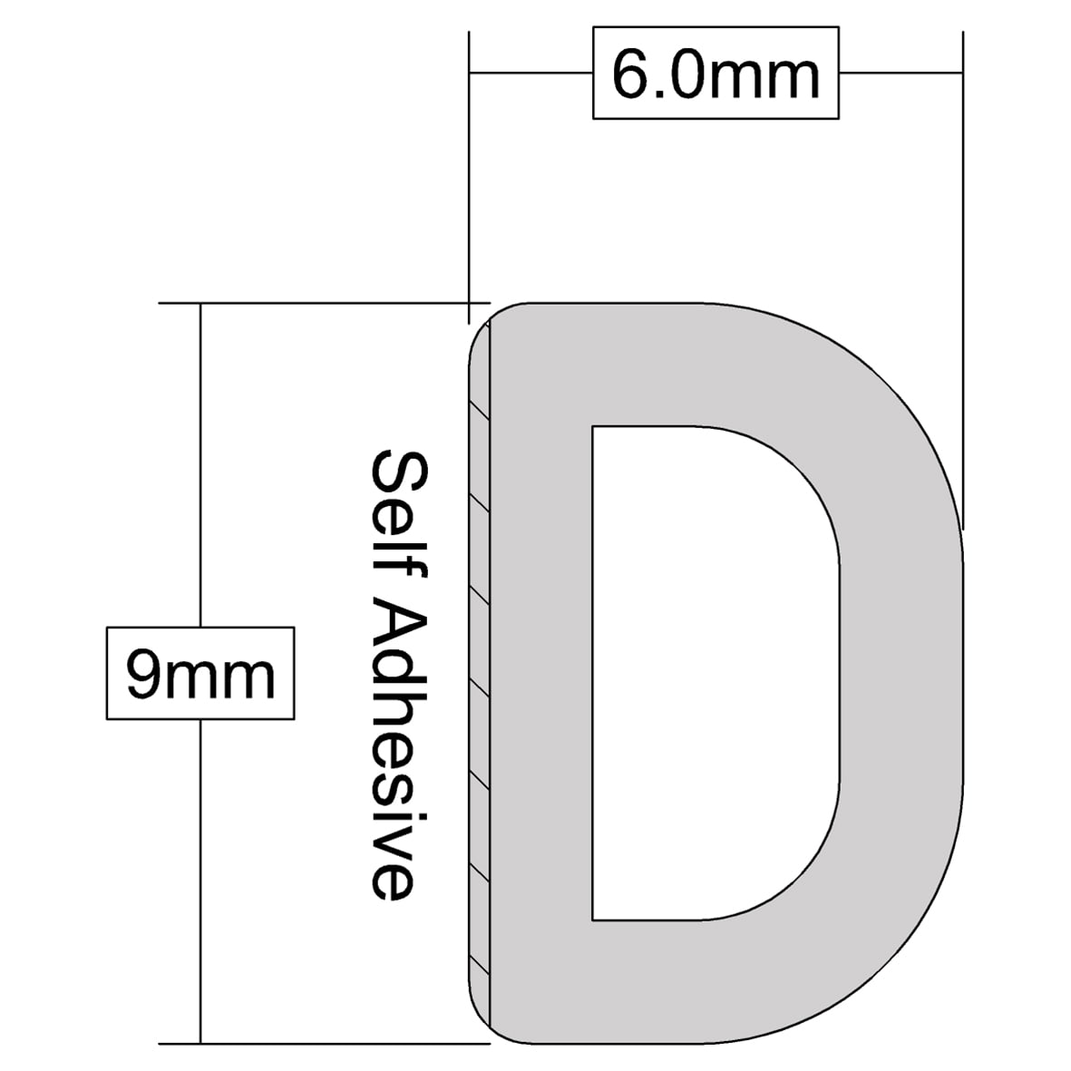 Self-Adhesive EPDM 'D' Seal - 5m Length - Black - view 3