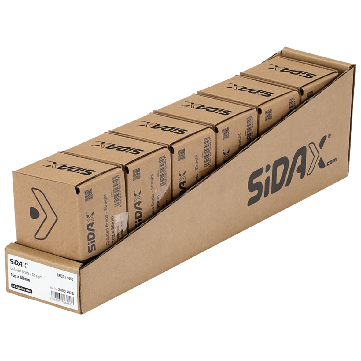 Second Fix Brad Nail - Straight - 16 Gauge x 50mm - A2 Stainless Steel - Pack of 2000 - view 3