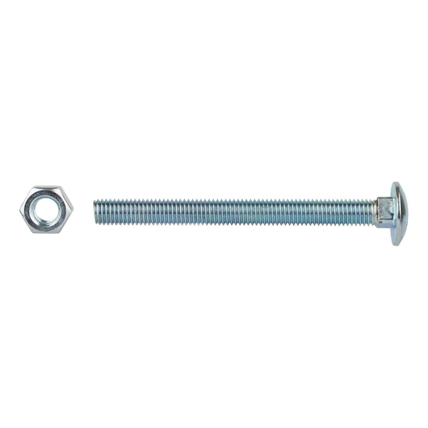 Carriage / Coach Bolt with Nut - M8 x 75mm - Zinc Plated - Pack of 10 - view 2