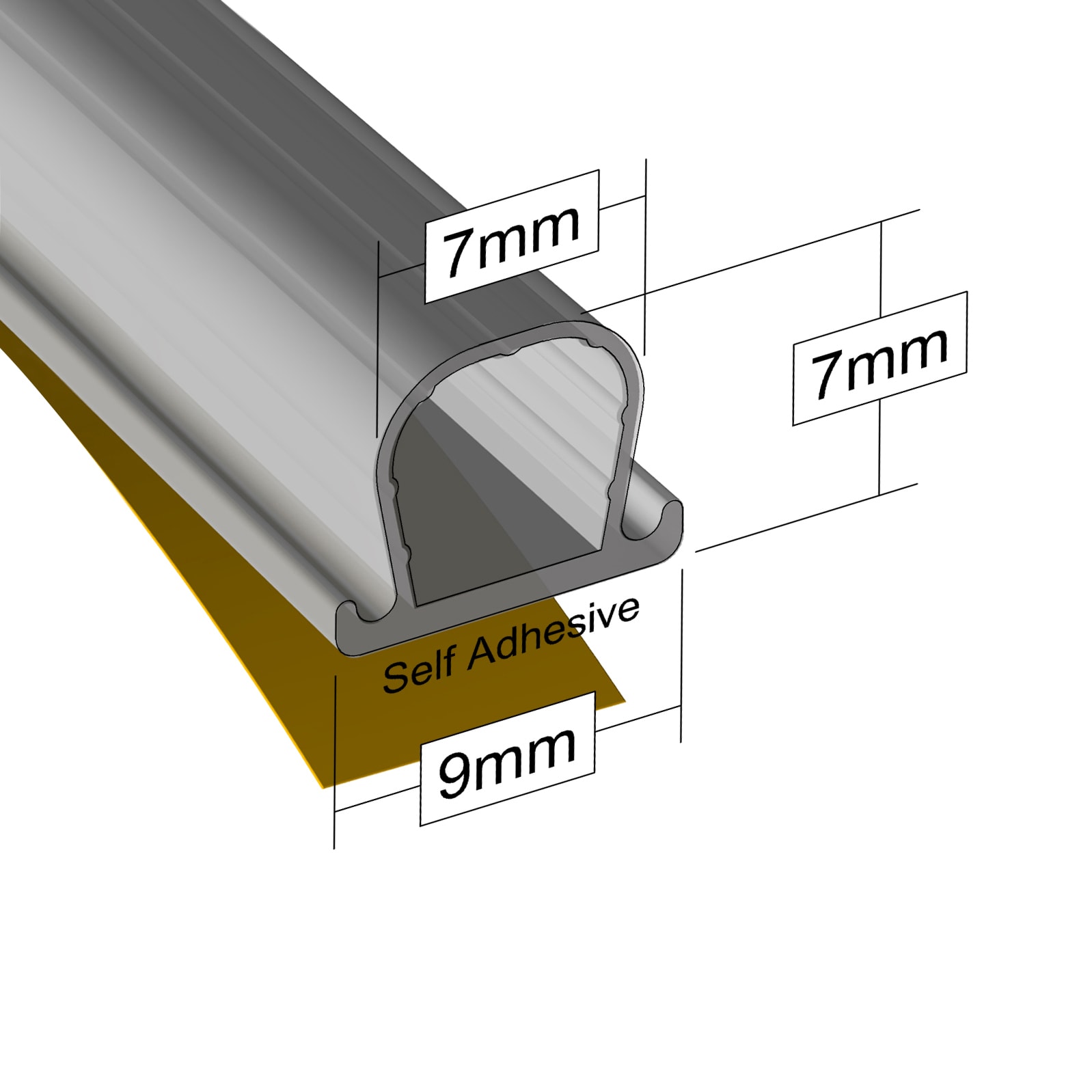 Clear Weather Strip - 6m Length - Transparent - view 2