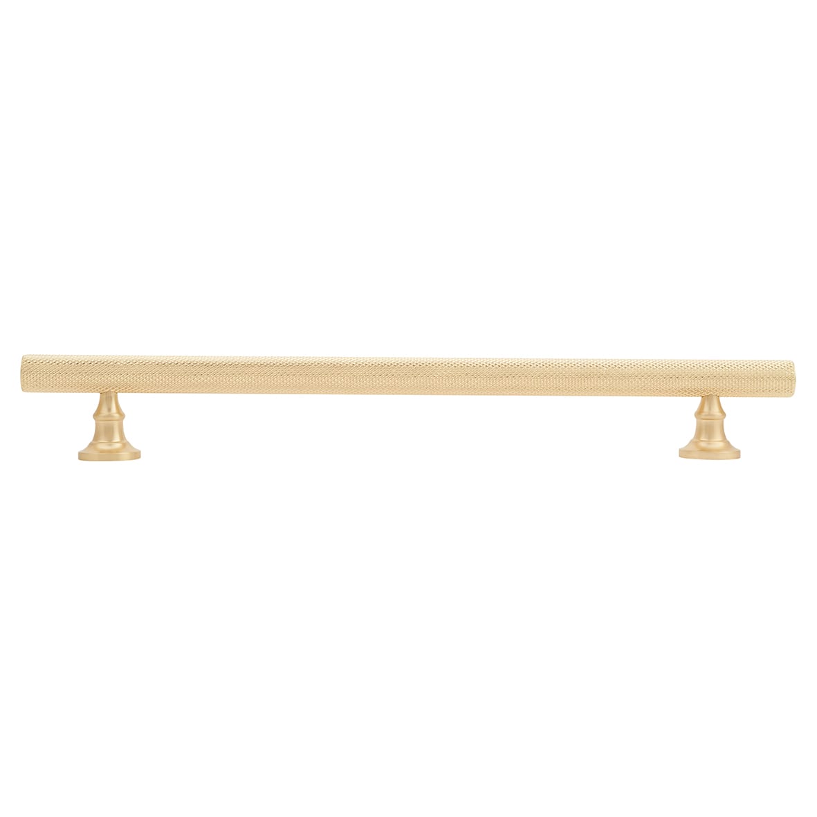 York 12mm Knurled T-Bar Cabinet Pull Handle - 192mm Centres - Satin Brass - view 2