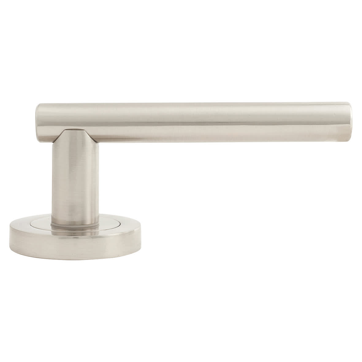 Satin Nickel Door Handles on Round Rose - Ella Range - view 3