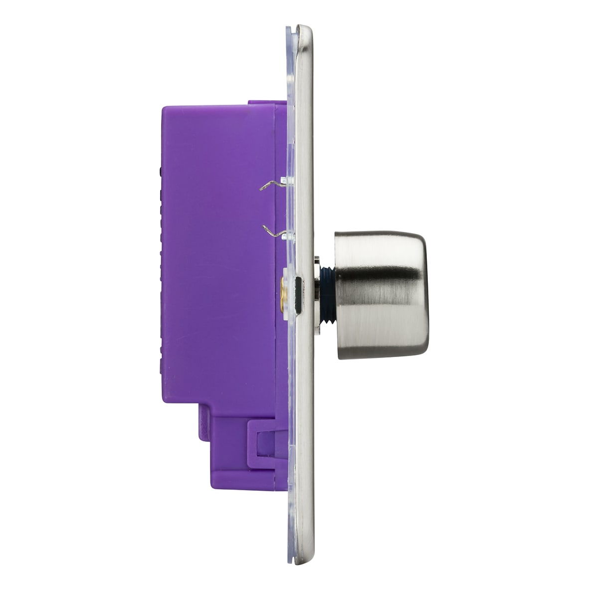 5 - 150W 2 Gang 2 Way Push On/Off Rotary Intelligent LED Dimmer Switch - Brush Chrome - view 2