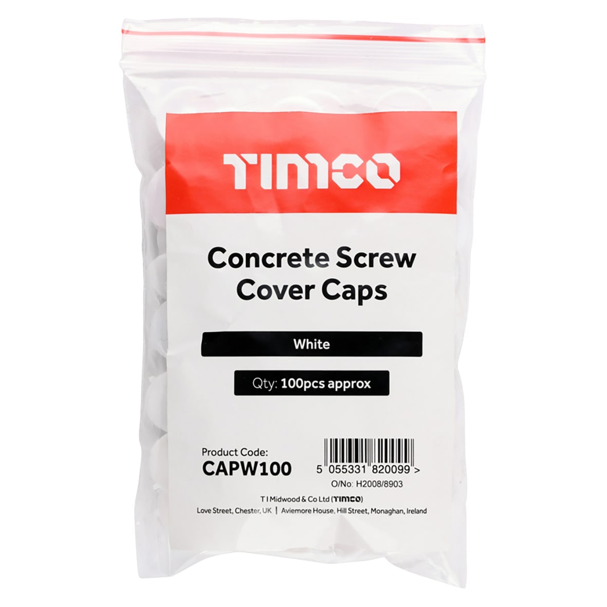 Concrete Screw Cover Cap - White - Pack of 100 - view 3