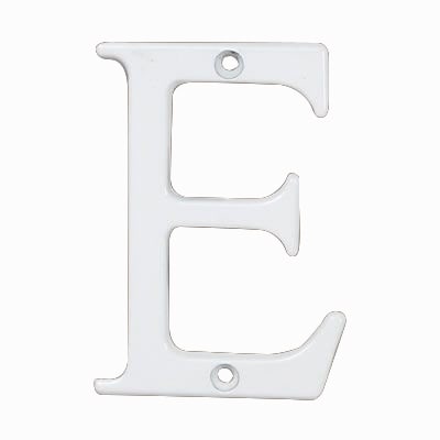 76mm Screw Fix Door Letter - E - White - view 2