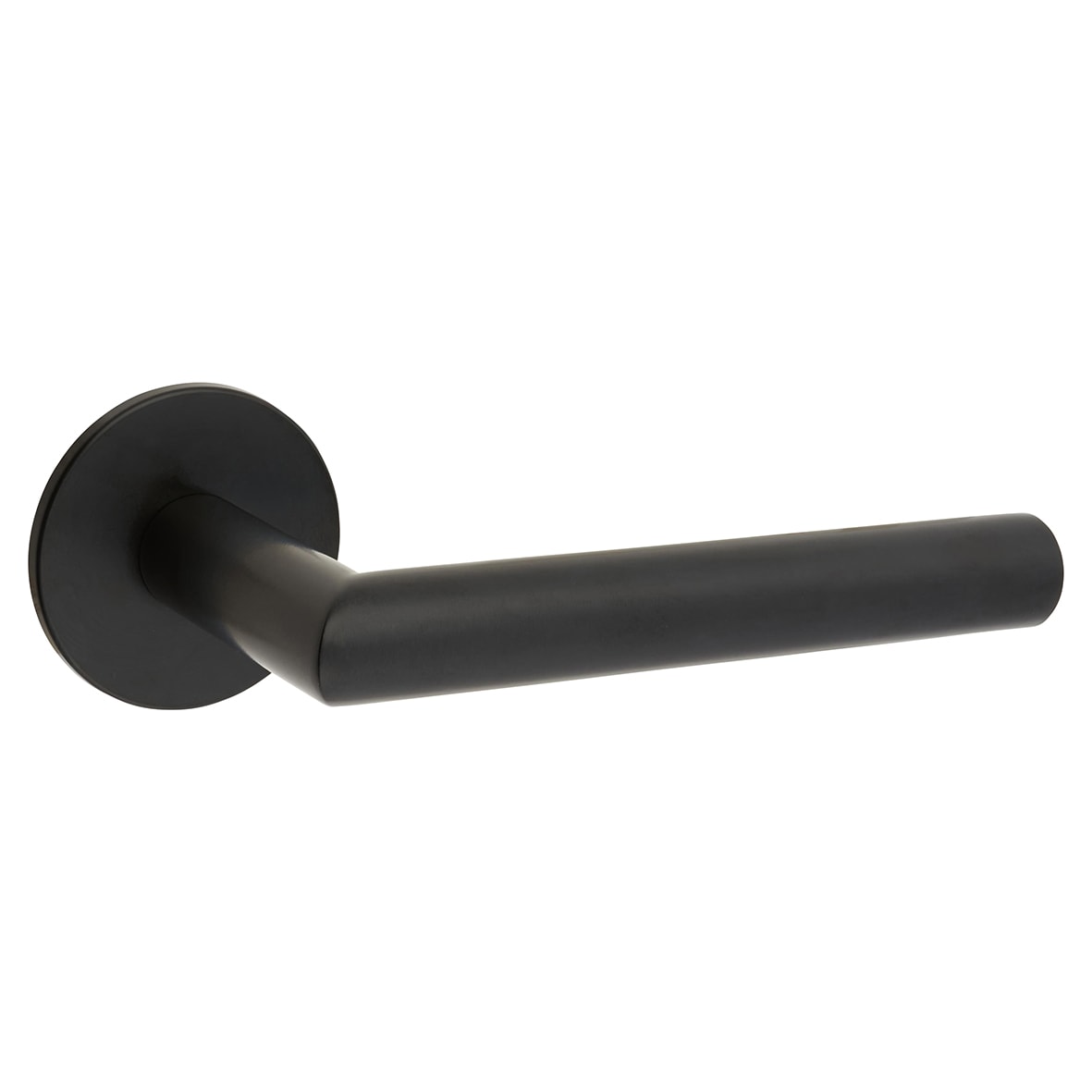 Matt Black Door Handles on Round Slim Rose - Schema Minim Range - view 3