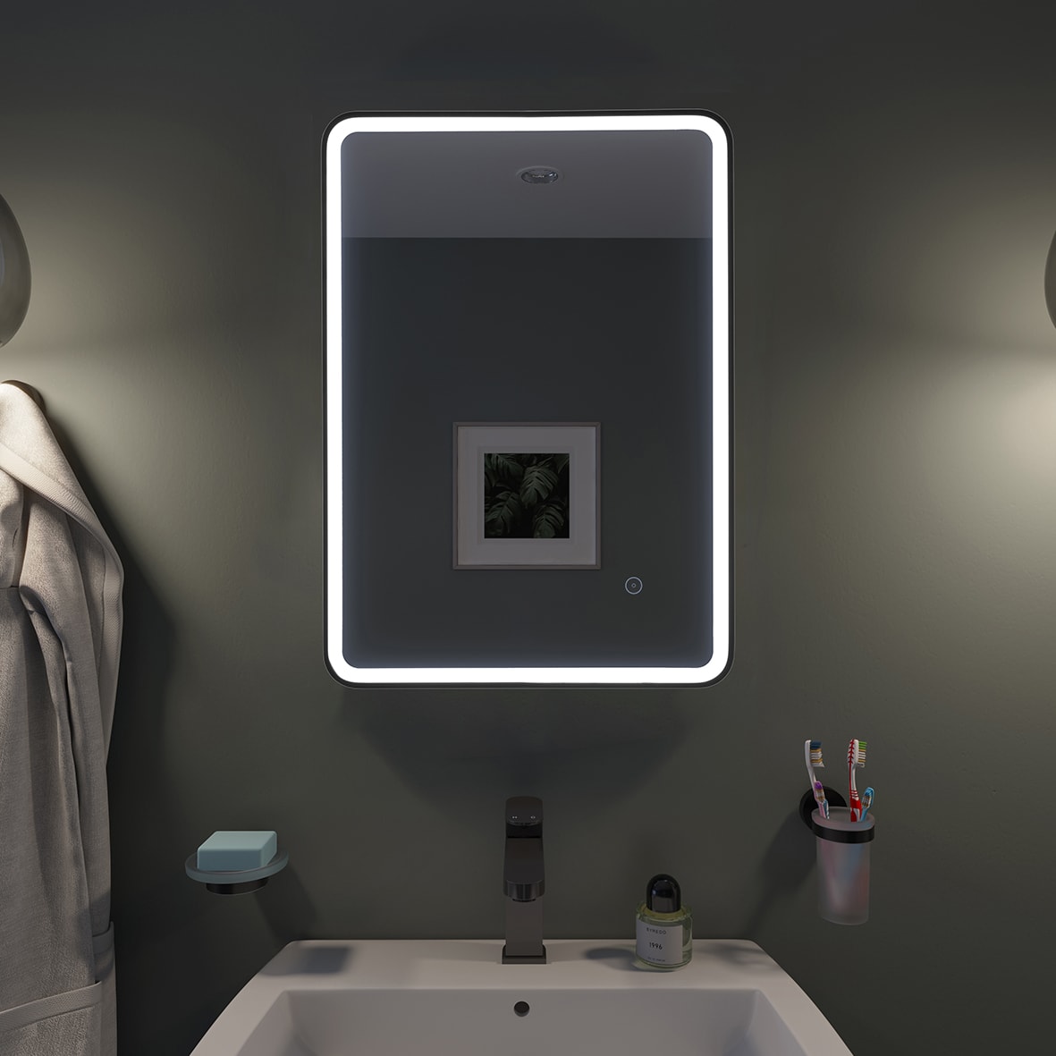 Flexi-Fix 23W Henderson LED Bathroom Framed Mirror - - 500 x 70 x 40mm - 3000K/6400K - view 2