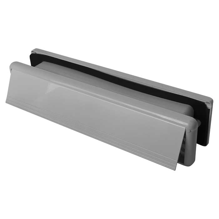 Seal Letter Plate - 304 x 70mm - Door Thickness 40-80mm - White - view 2