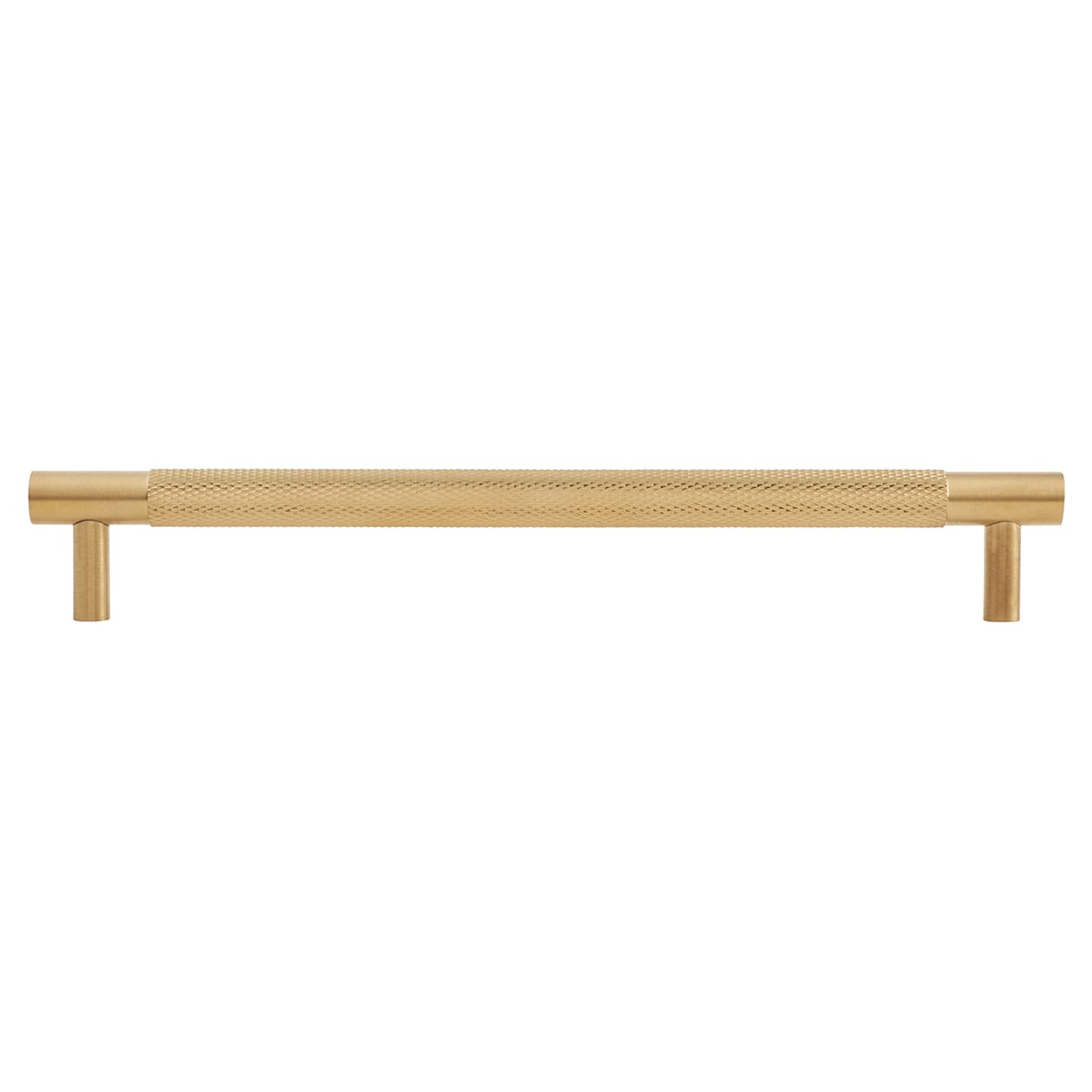Brunel 13mm Knurled T-Bar Cabinet Pull Handle - 192mm Centres - PVD Satin Brass - view 2