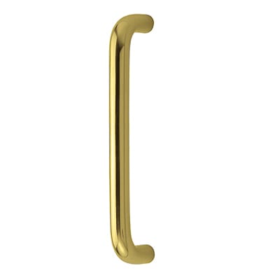 Polished Brass 19mm D-Bar Door Pull Handle - Bolt Fix - 225mm Centres - view 2