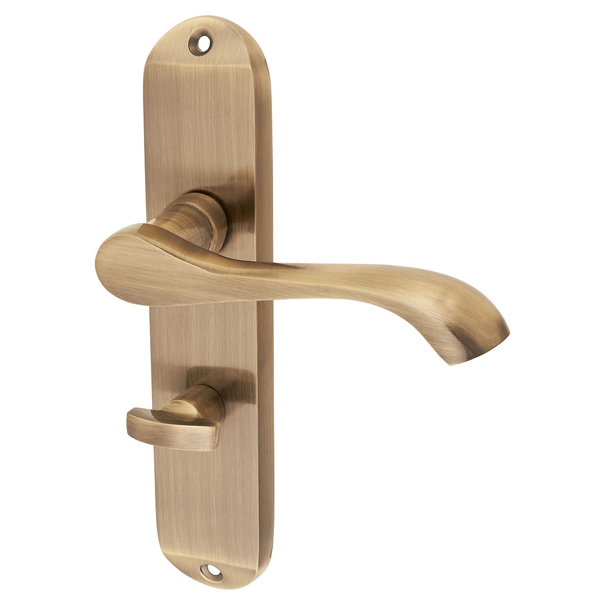 Antique Brass Scroll Bathroom Door Handles - Ancona Range - 180 x 39mm - view 2