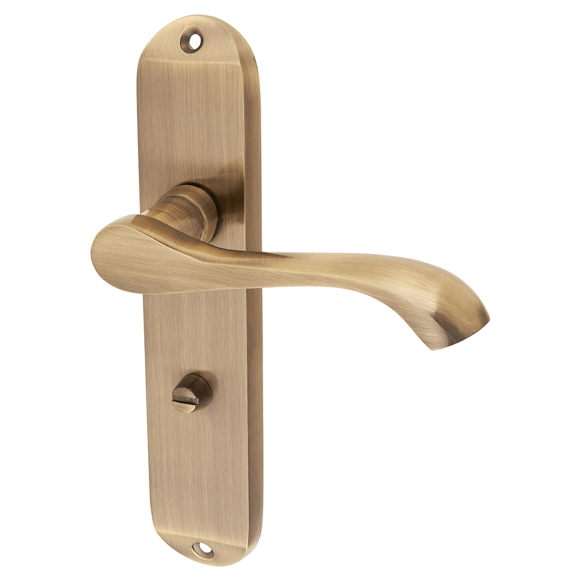 Antique Brass Scroll Bathroom Door Handles - Ancona Range - 180 x 39mm - view 3