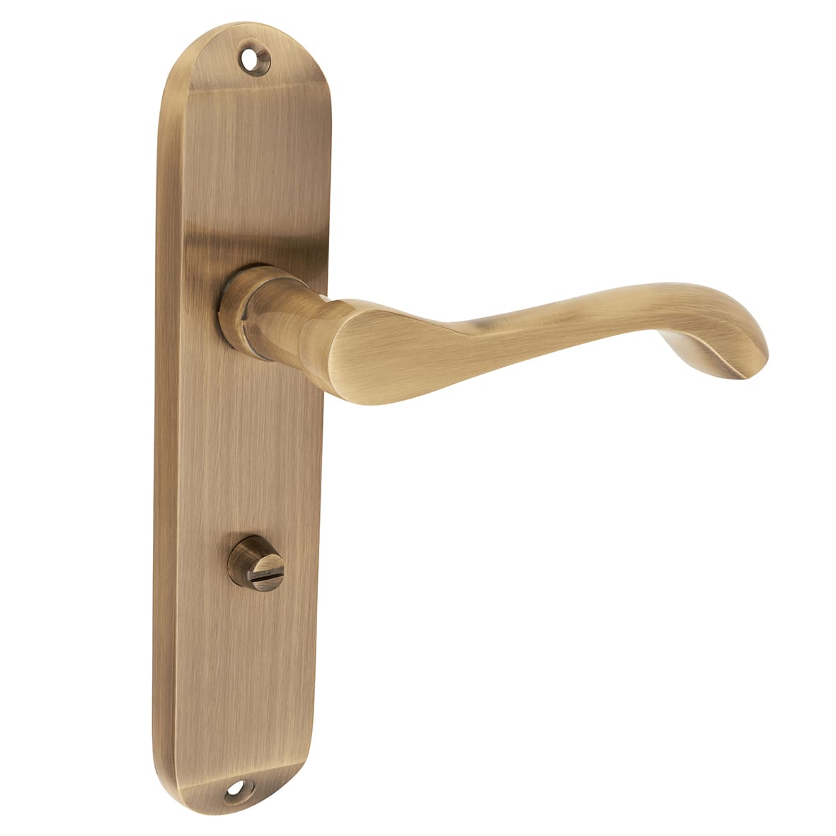Antique Brass Scroll Bathroom Door Handles - Ancona Range - 180 x 39mm - view 5