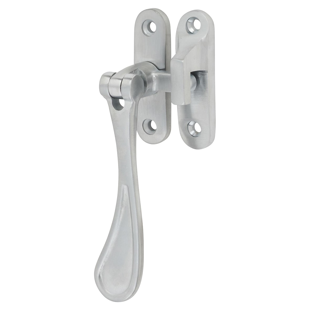 Victorian Mortice & Hook Plate Casement Window Fastener - Reversible - Satin Chrome - view 2
