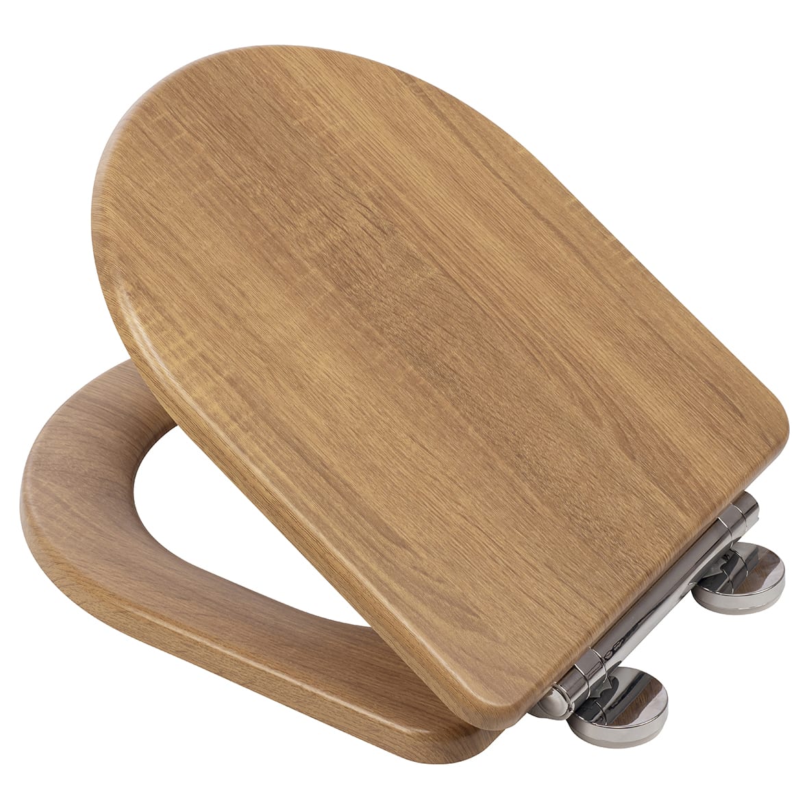 Levico Flexi-Fix Soft Close Wooden Toilet Seat - Teak - view 3