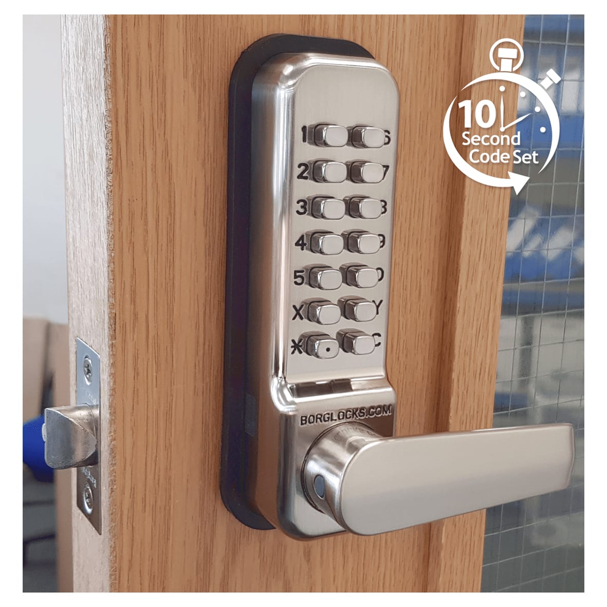 Borg BL2401 Easicode Pro Push Button Code Lock - Holdback Option - Stainless Steel - view 4
