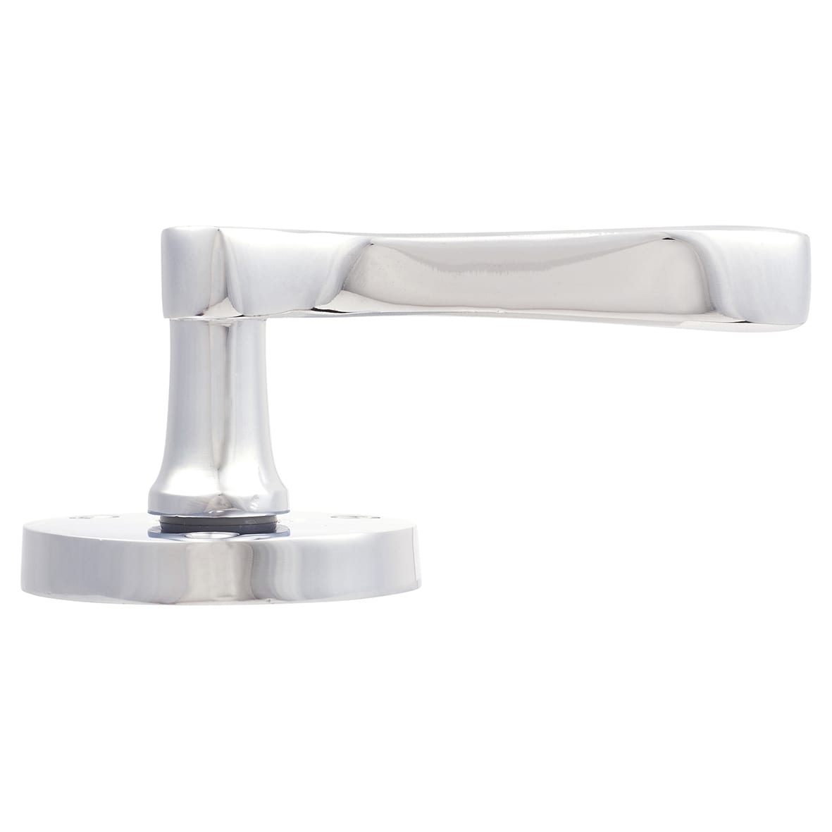 Polished Chrome Scroll Door Handles on Round Rose - view 3