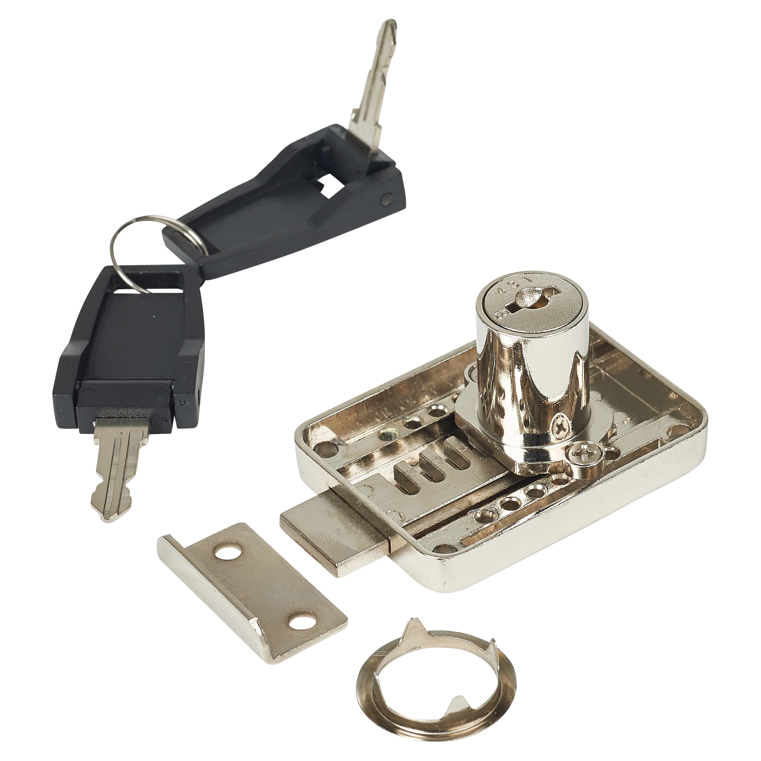Adjustable Backset Lock - 22 x 18mm - Keyed to Differ - Nickel Plated - view 2
