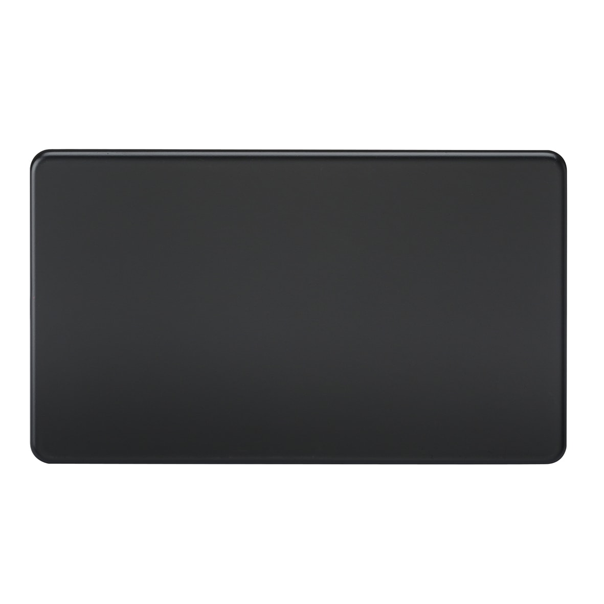 2 Gang Blank Plate - Matt Black - view 3