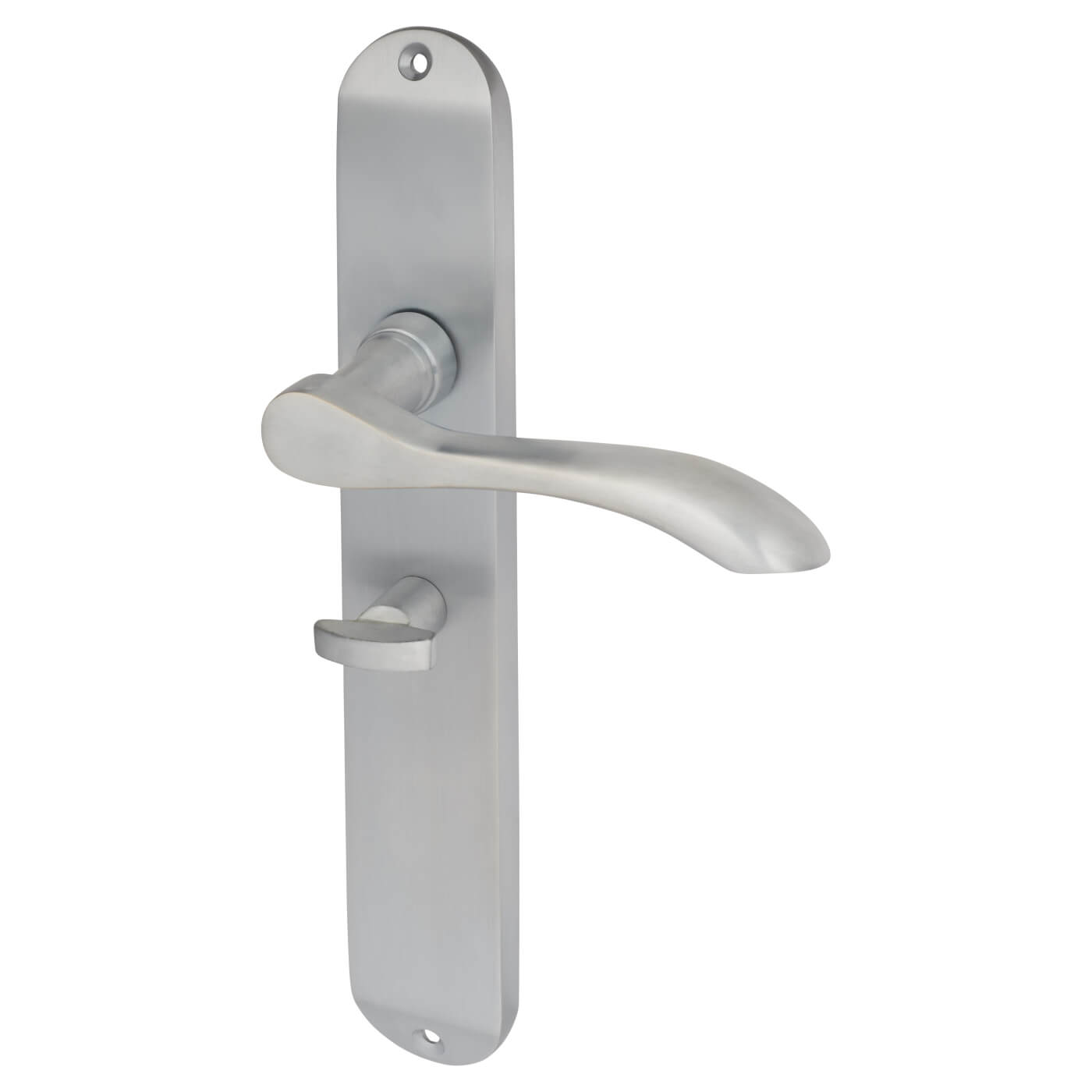Satin Chrome Bathroom Door Handles - Long Plate - Altea Range - 240 x 41mm - view 5