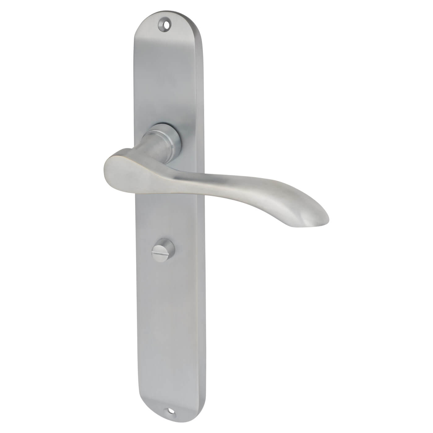 Satin Chrome Bathroom Door Handles - Long Plate - Altea Range - 240 x 41mm - view 6