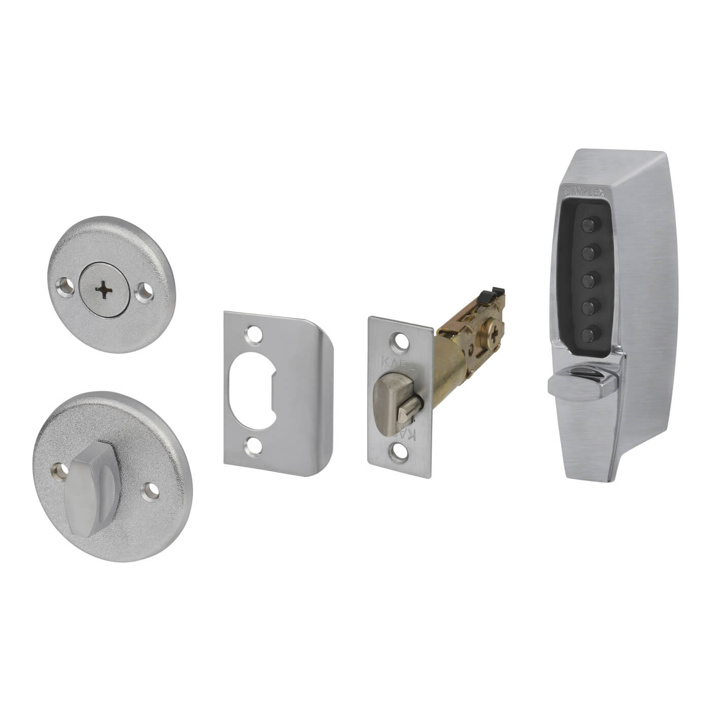 Unican 7104 Light Duty Push Button Code Lock and Latch - Satin Chrome - view 2