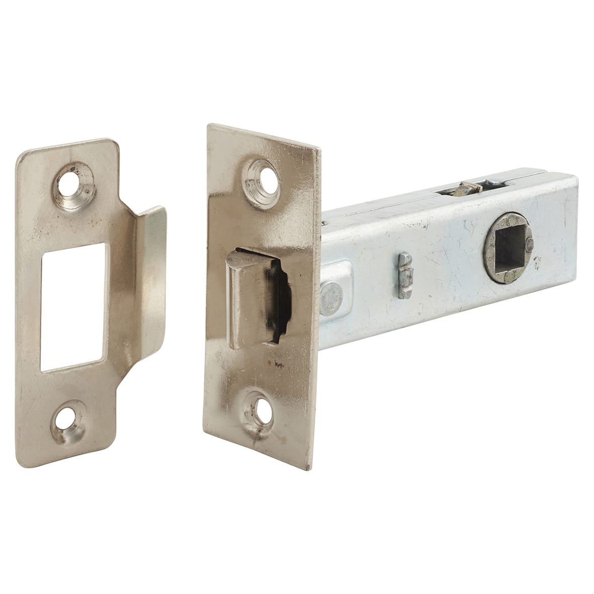 Budget Tubular Latch - 78mm Case - 57mm Backset - Square - Nickel Plated - view 5
