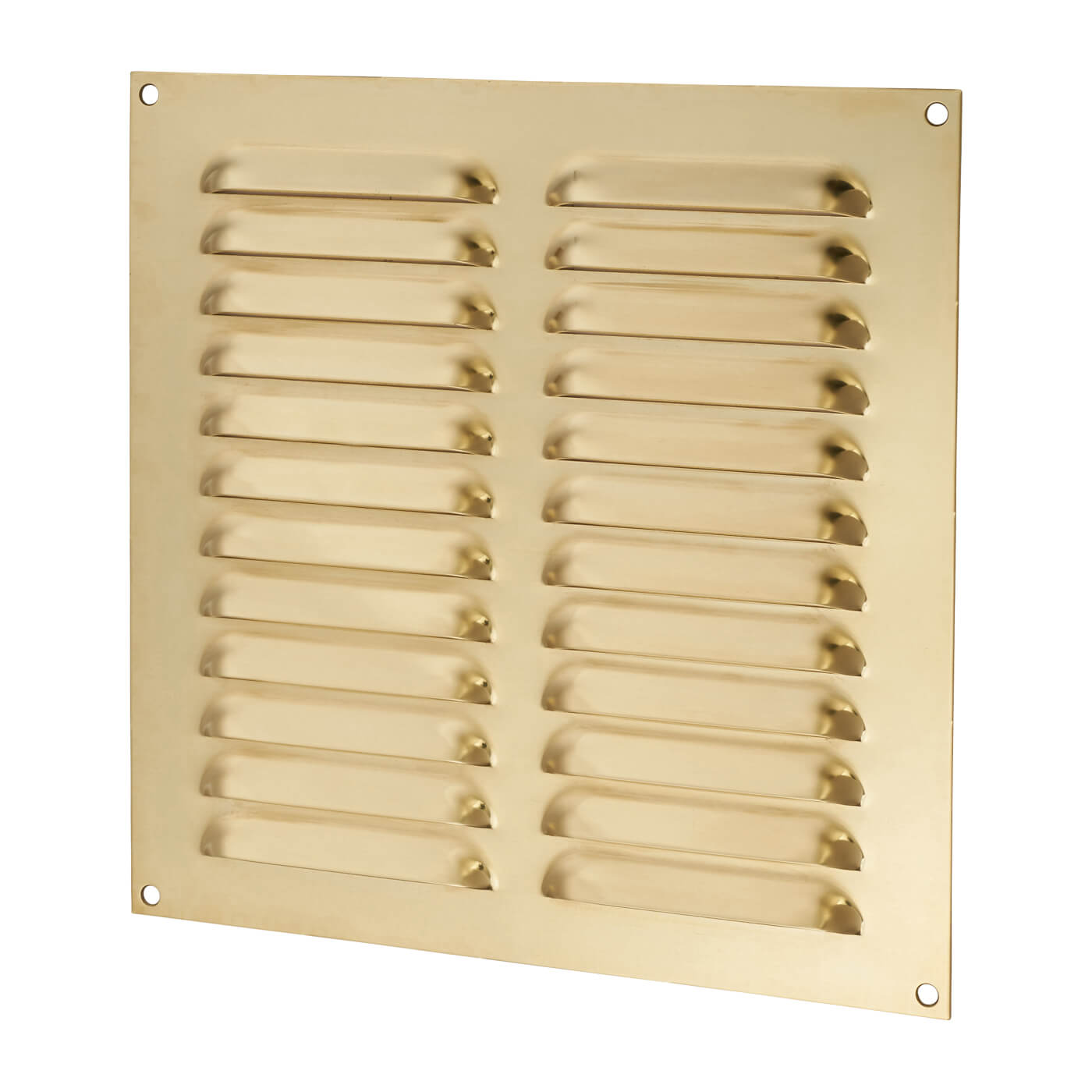 Hooded Louvre Vent - 229 x 229mm - 9975mm² Free Air Flow - Polished Brass - view 2