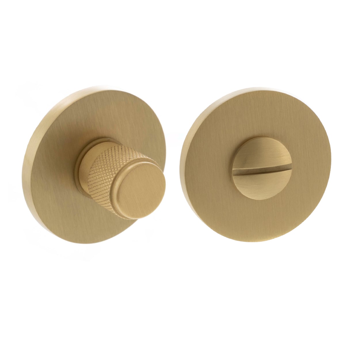 Millhouse Brass Knurled Bathroom Turn and Release - 50mm Diameter - Satin Brass - view 3