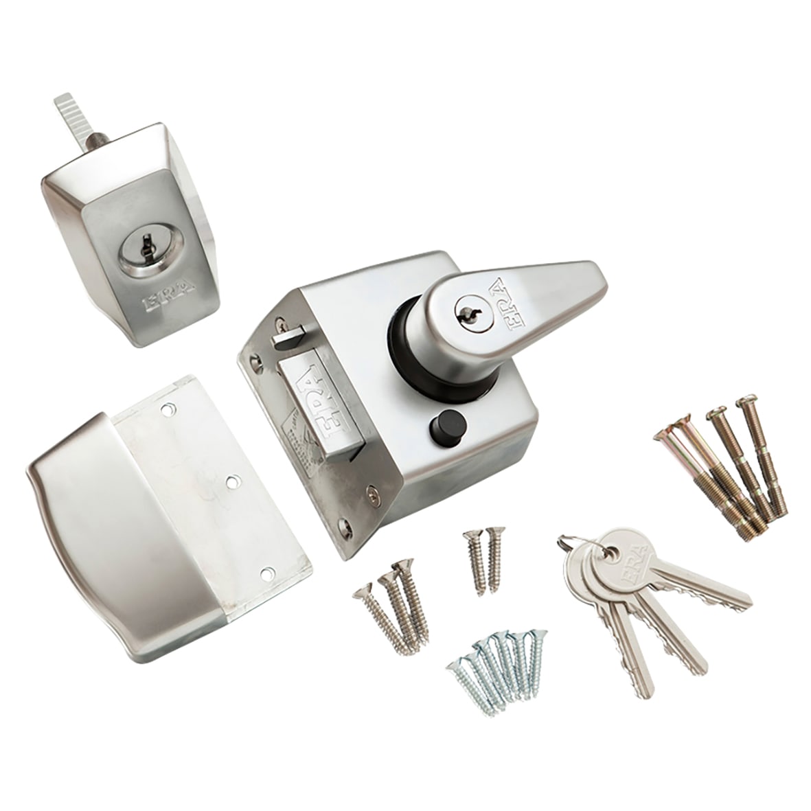 BS 3621:2007 Double Locking Nightlatch - 40mm Backset - Satin Chrome Case/Cylinder - view 3