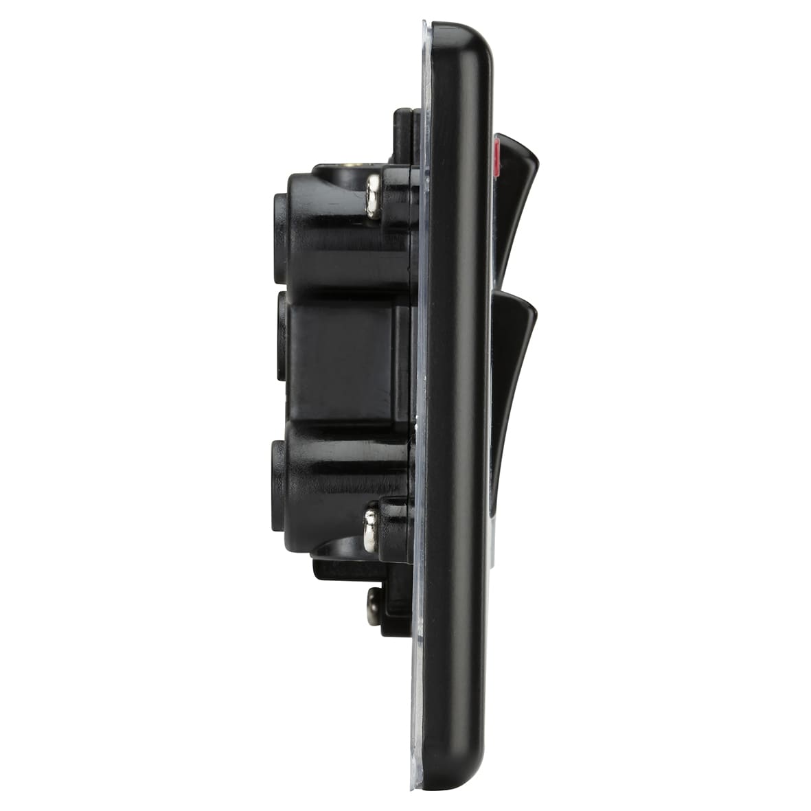 45A Round Edge DP Cooker Switch & 13A Socket with Neons - Matt Black/Black Insert - view 3