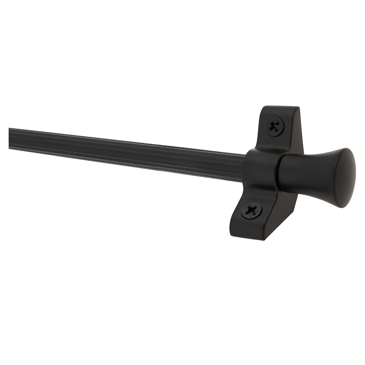 Lines Stair Rod with Fluted Finials - 900mm Length - Matt Black - view 2