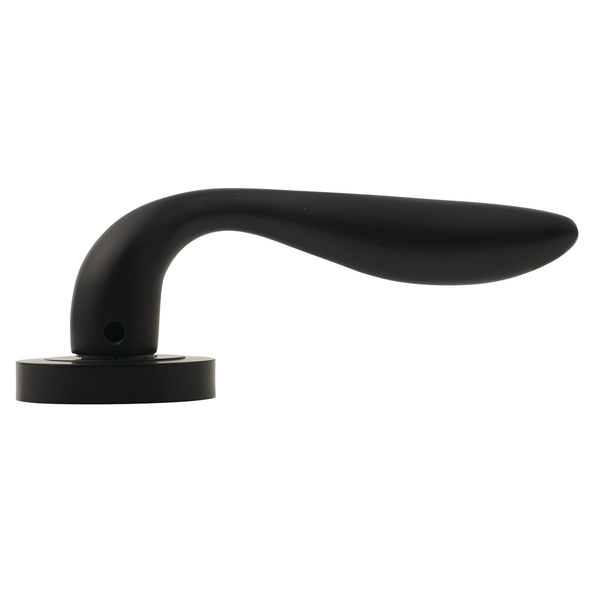 Matt Black Door Handles on Round Rose - Sussex Range - view 3
