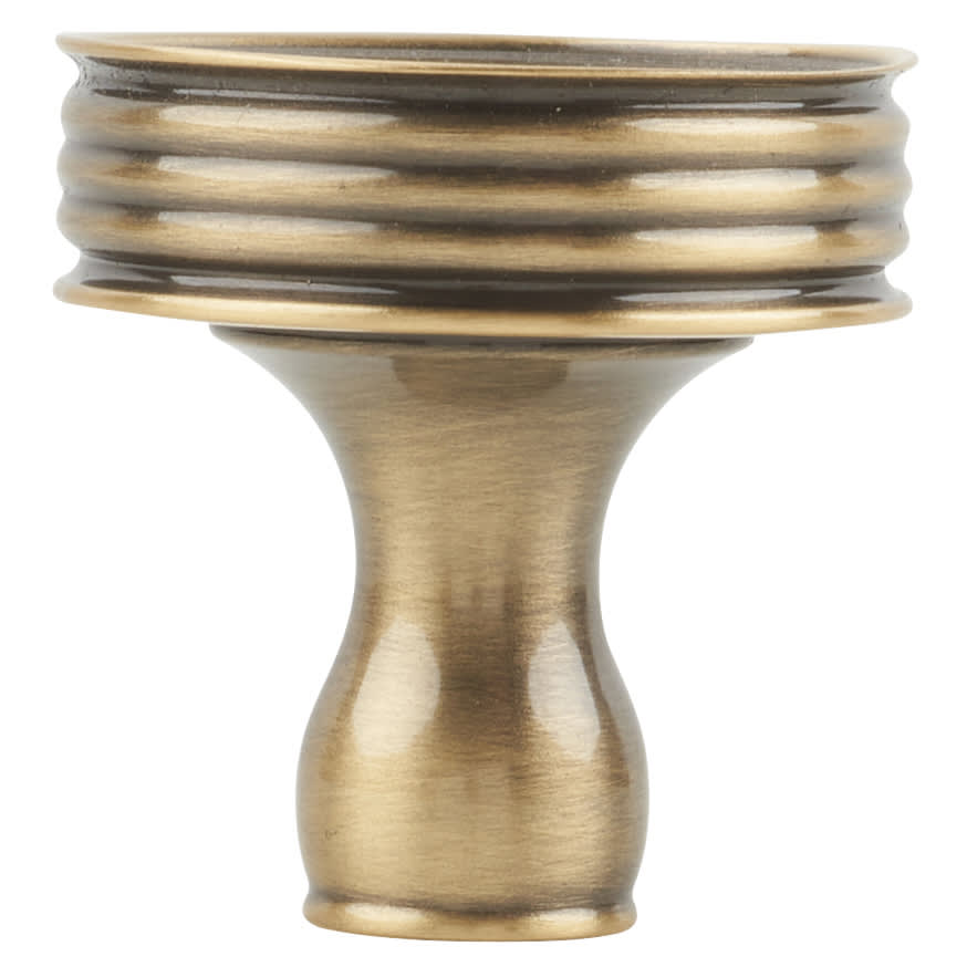 Marcus Venetian Round Cabinet Knob - 32mm Diameter - Antique Brass - view 2