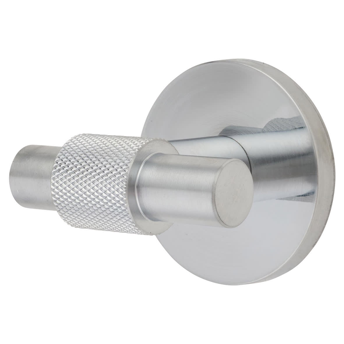 Knurled Single Coat Hook - 55 x 52mm - Satin Chrome - view 2
